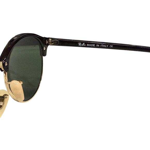 NWT Ray-Ban Clubround RB4246 Black Gold  Green Lens 49mm Unisex Sunglasses Italy main image 8